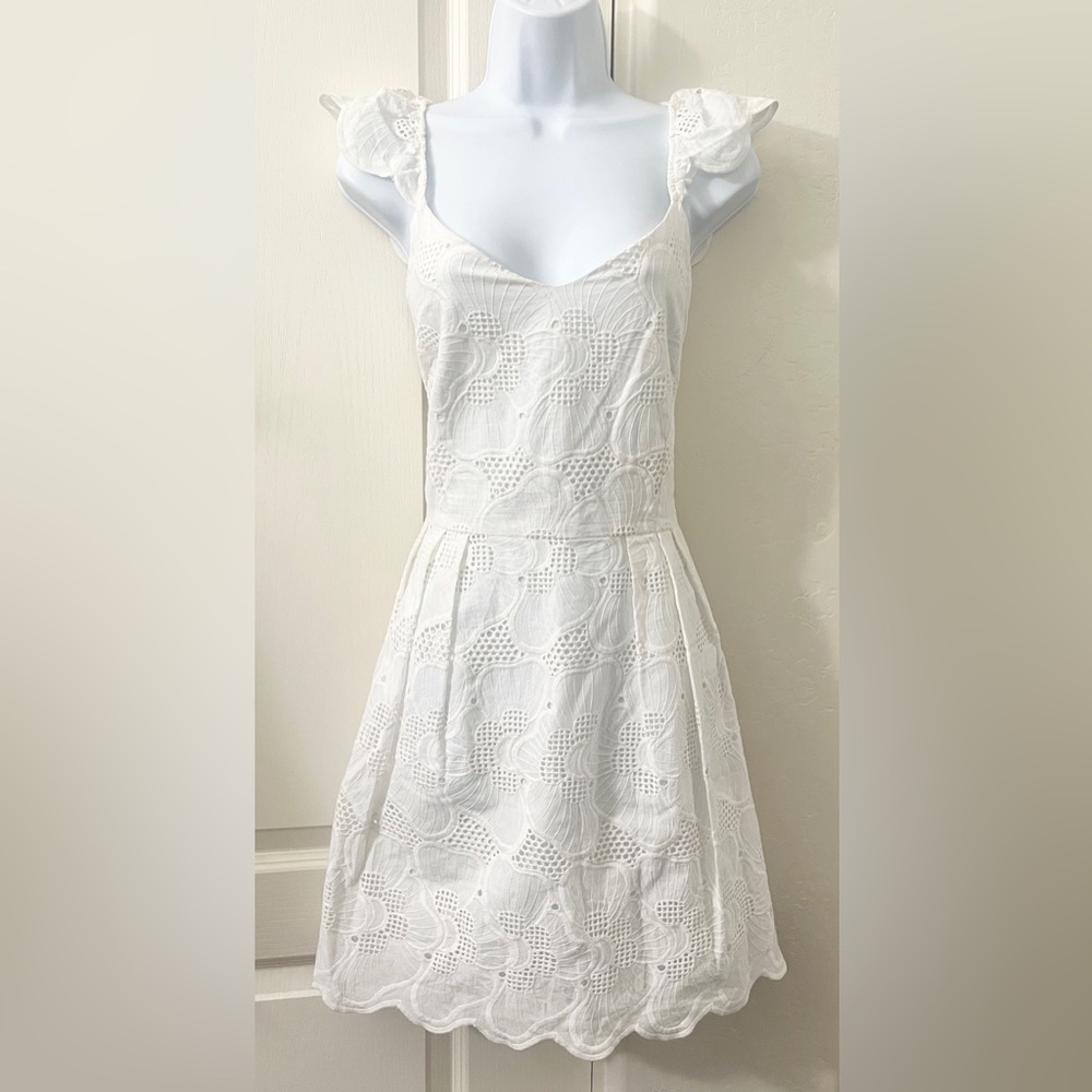 Steve Madden “Sierra” White Eyelet Mini Dress